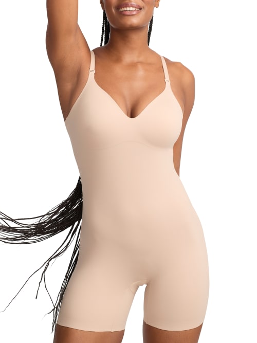 Tc Fine Intimates Dress Rehearsal Low-back Firm Control Bodysuit In Neutral