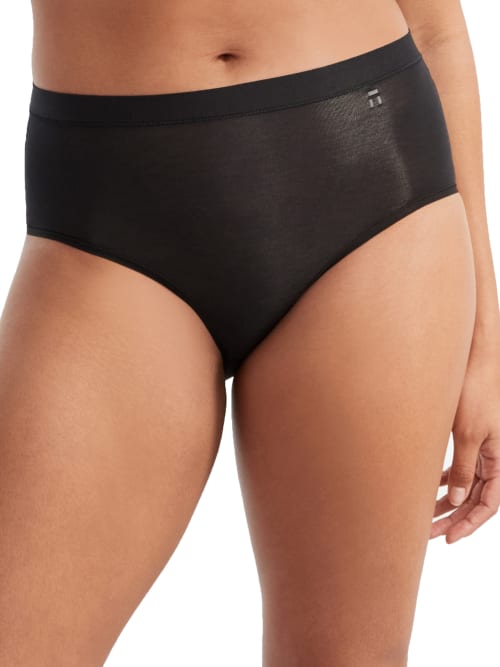 Tommy John Cool Cotton Smoothing High-waist Brief In Black