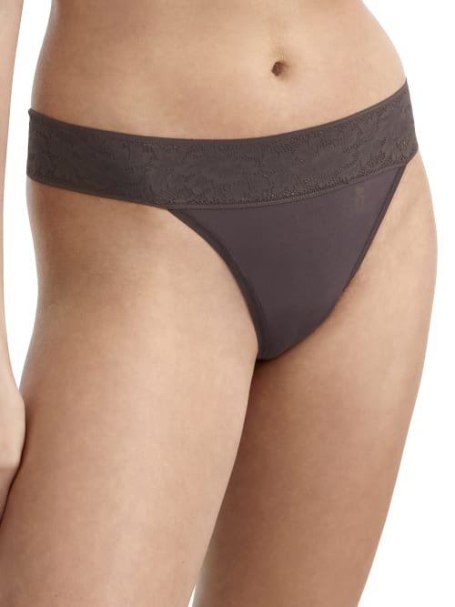 Tommy John Second Skin Lace Thong In Shale