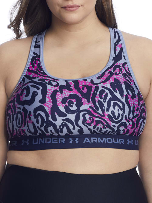 Under Armour Plus Size Mid Impact Crossback Wire-free Sports Bra In Mineral  Blue