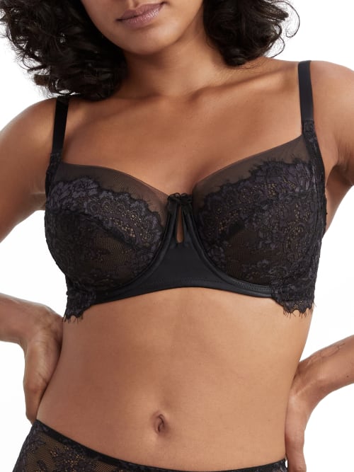 Wacoal Center Stage Full Coverage Underwire Bra In Black,graphite