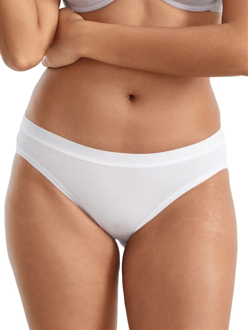 Wacoal Understated Stretch Cotton Bikini Briefs In White