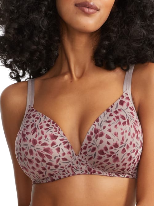 Warner's Elements Of Bliss Lift Wire-free Bra In Mink Brushed Floral