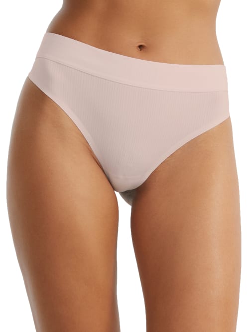 Shop Wolford Beauty Cotton Thong In Powder Pink