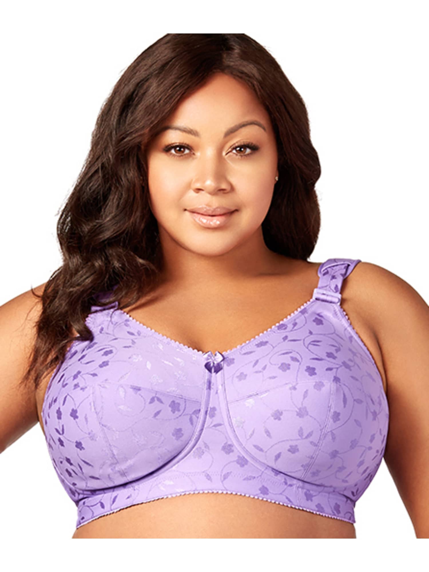 Elila Jacquard Softcup Bra in White - Busted Bra Shop
