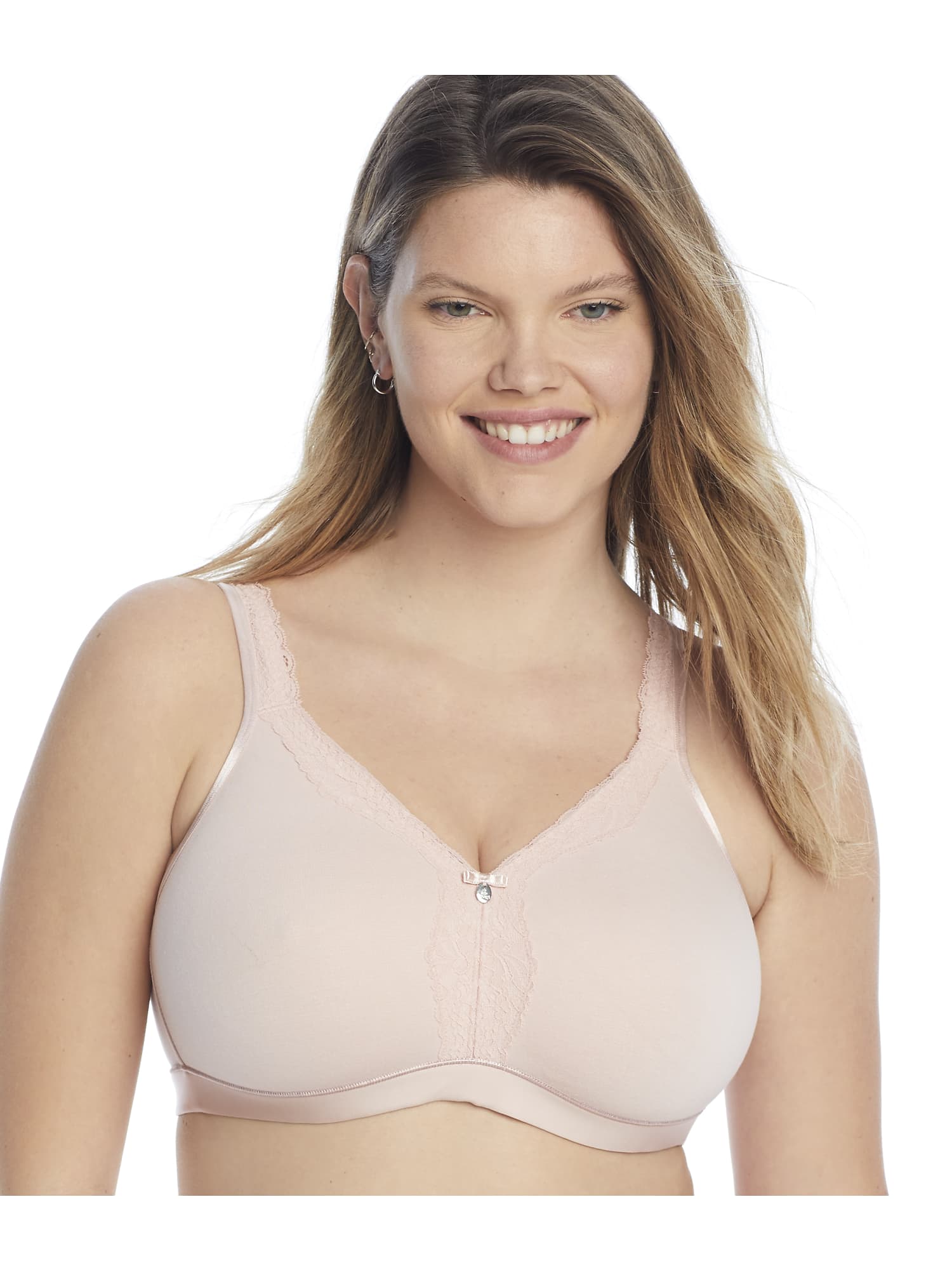 NWT Curvy Couture Cotton Luxe Unlined Wire Free Bra in “natural