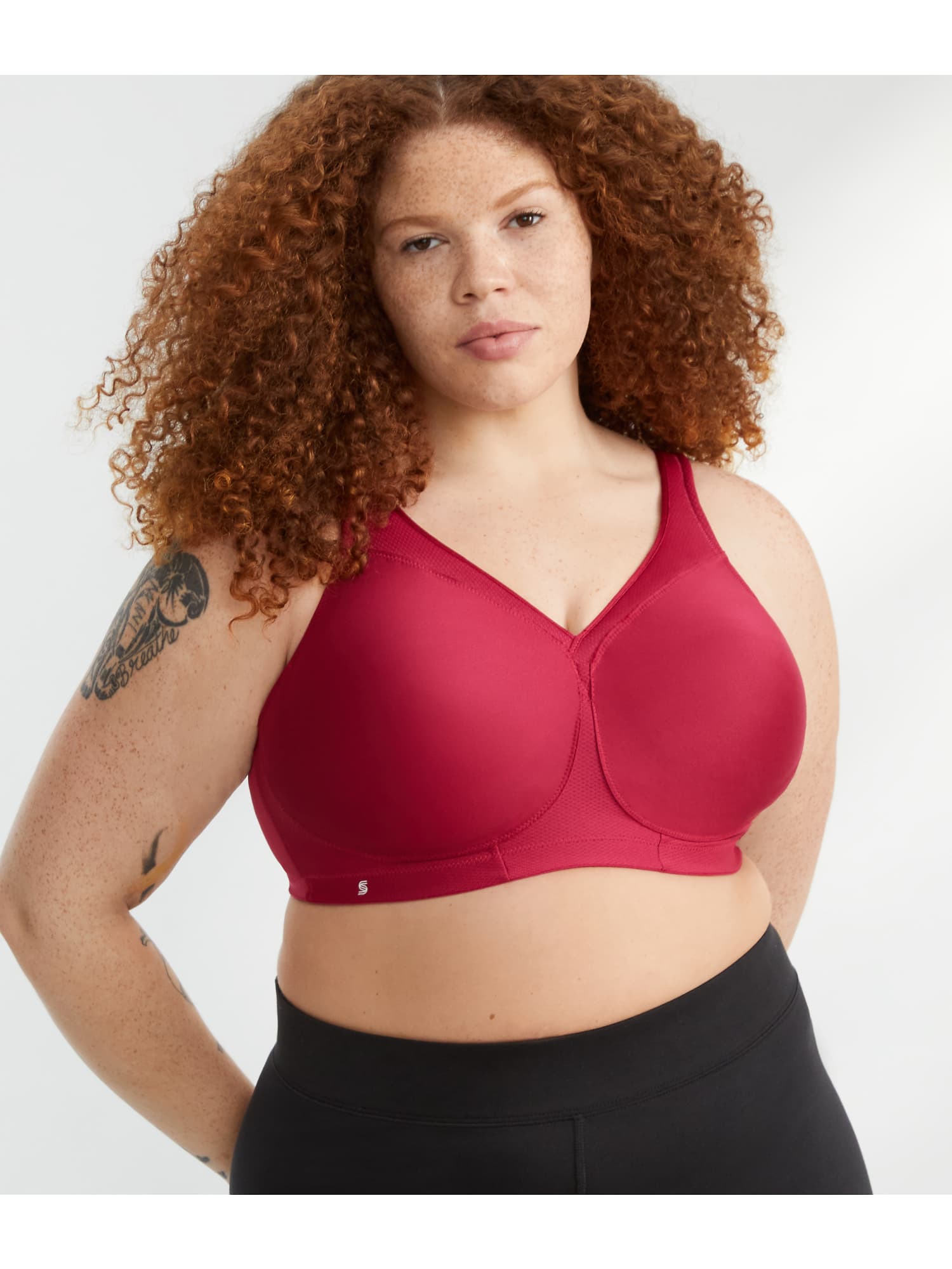  Full Figure Plus Size MagicLift Seamless Sports Bra Wirefree  #1006 Ruby Red