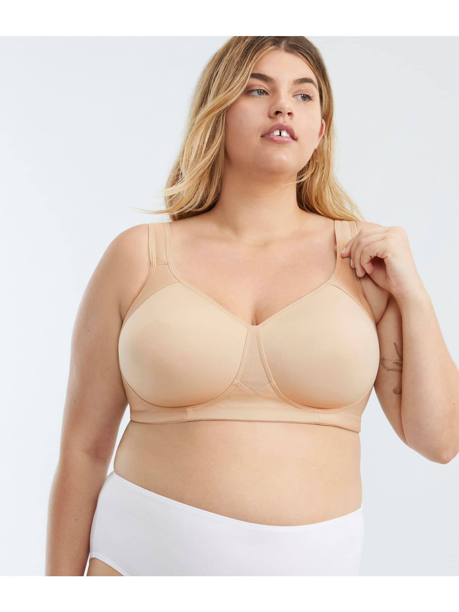 CACIQUE Unlined Full Coverage No-Wire Bra The Cotton Collection 46C Beige  New