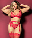 Mapale Plus Size Cage Lace Wireless Bra Panty Set - Women's