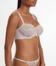 Camio Mio Lace Unlined Side Support Bra 36H, Hazel/Black at  Women's  Clothing store