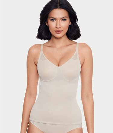 Shapewear camisole and uplifting underwire bra all in one
