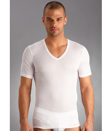 Hanro Cotton Pure V-Neck T-Shirt & Reviews | Bare Necessities (Style 3665)