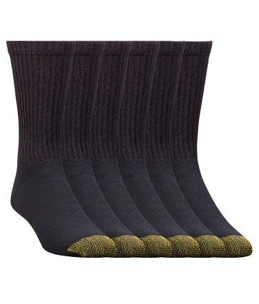 Gold Toe Cotton Cushion Big & Tall Crew Socks 6-Pack & Reviews | Bare ...
