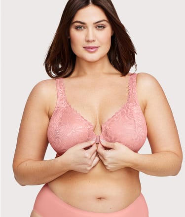 Glamorise WonderWire Front-Close Stretch Lace Bra & Reviews | Bare  Necessities (Style 9245)