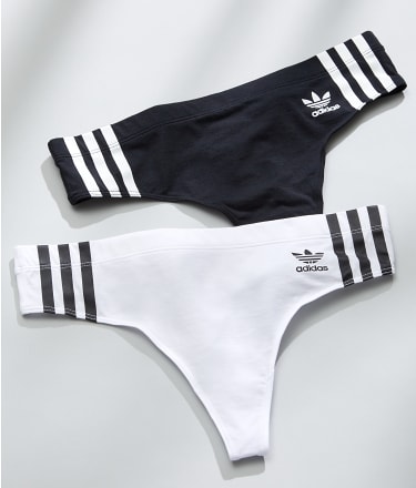 Adidas Cotton Wide Side Thong 2-Pack & Reviews