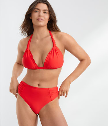 Fuller Bust Icon Red Underwired Halter Bikini Top, D-GG Cup Sizes – Miss  Mandalay