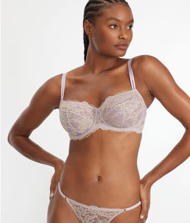 Camio Mio Lace Unlined Side Support Bra 30G, Hazel/Barely There at