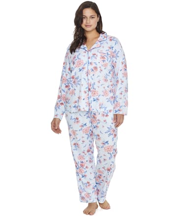 Karen Neuburger Plus Size Midnight Blooms Girlfriend Knit Pajama Set ...