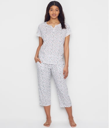Karen Neuburger Ditsy Knit Cropped Pajama Set & Reviews | Bare ...