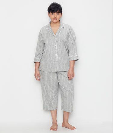 Lauren Ralph Lauren Plus Size Heritage Essential Knit Capri Pajama Set ...