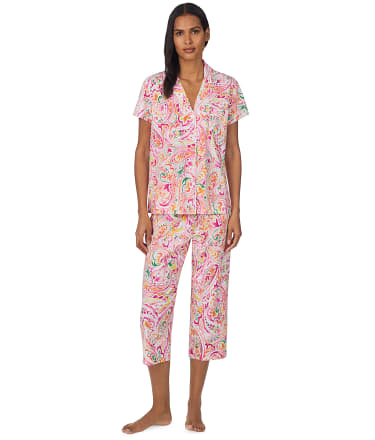 Lauren Ralph Lauren Pink Paisley Capri Knit Pajama Set & Reviews | Bare ...
