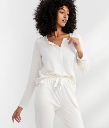 Papinelle Organic Cotton Henley Knit Pajama Set & Reviews