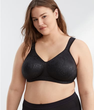 Playtex 18 Hour Ultimate Lift & Support Wirefree Bra - Black P4745 - Curvy  Bras