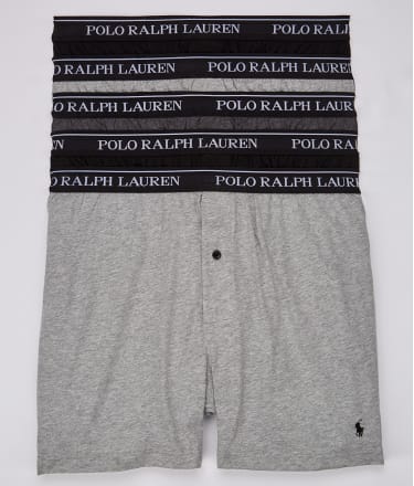 POLO RALPH LAUREN Classic Fit Knit Boxers - 5 Pack (Black)