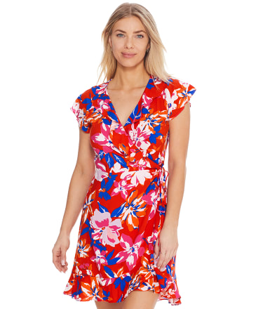 Pour Moi Red Tropical Cover-Up Dress & Reviews | Bare Necessities ...