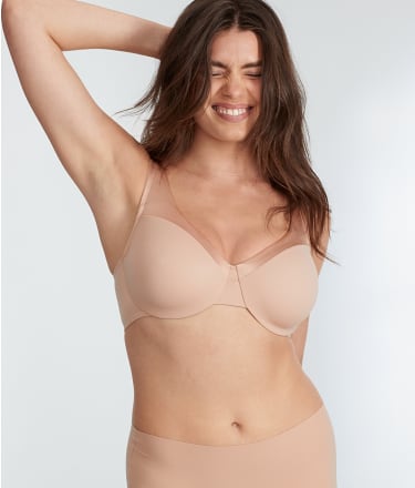 Lace Unlined Side Support Bra 36G, Hazel/Barely There