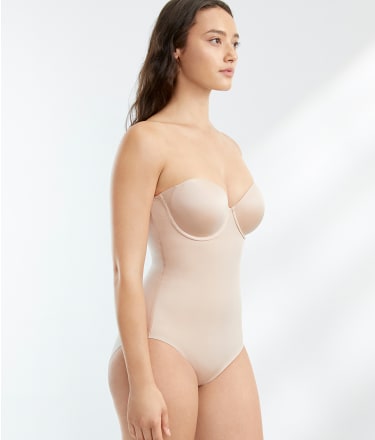 SPANX Women's Suit Your Fancy Strapless Bodysuit, Champagne Beige, Off  White, S at  Women's Clothing store