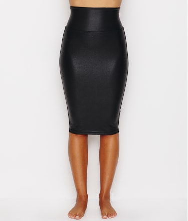 Buy SPANX® Faux Leather Black Tummy Control Pencil Skirt from the