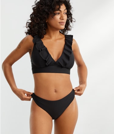Sunsets Women's Printed Willa Ruffle Wire-free Bikini Top - 546p  38e/36f/34g Seaside Vista : Target