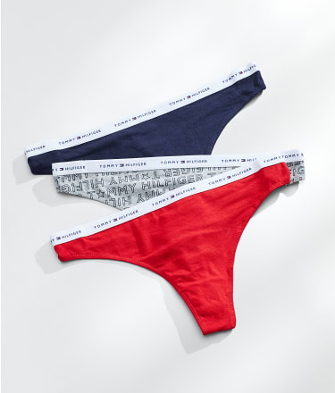 Tommy Hilfiger Classic Cotton Logo Thong 3-Pack & Reviews | Bare  Necessities (Style R91T713)