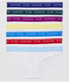 7-Pack Calvin Klein Ultra-soft, Stretch Cotton Blend Low Rise Thong Panties (Assorted)