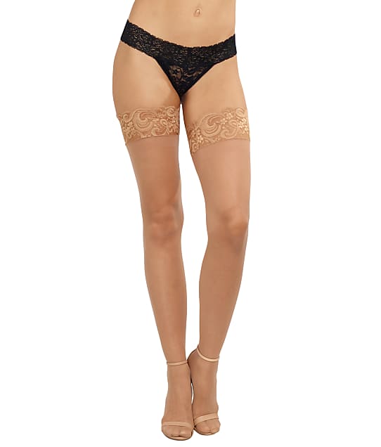 Dreamgirl Sheer Lace Top Thigh Highs in Nude 0005
