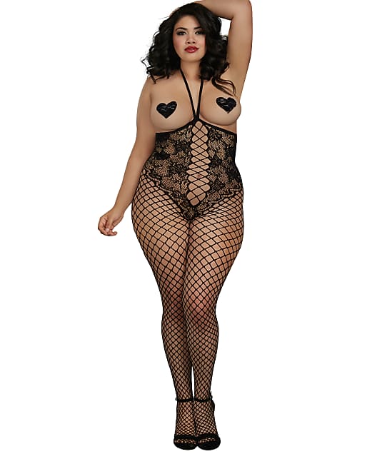 Plus Size Open Cup Crotchless Bodystocking & Reviews | Bare Necessities (Style 0268X)