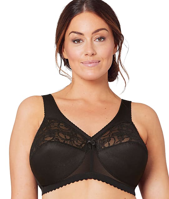 Glamorise MagicLift Original Support Wire-Free Bra in Black(Front Views) 1000