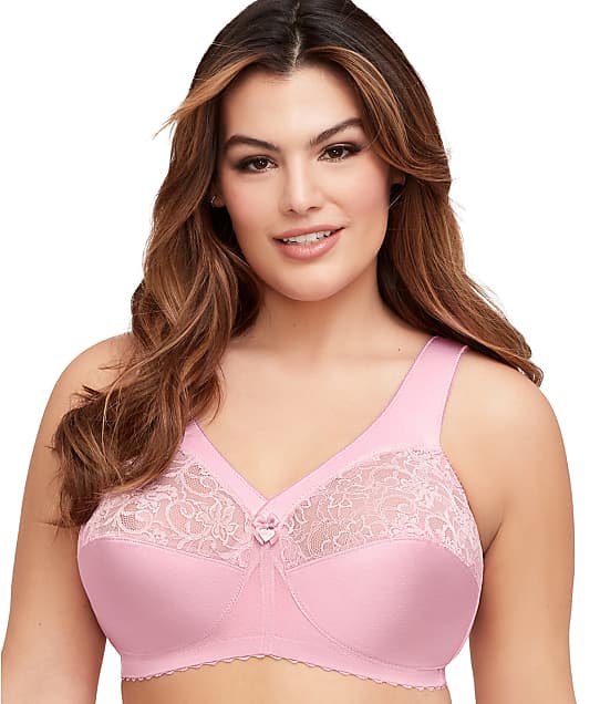 Glamorise MagicLift Original Support Wire-Free Bra in Cameo Pink(Front Views, Pink) 1000