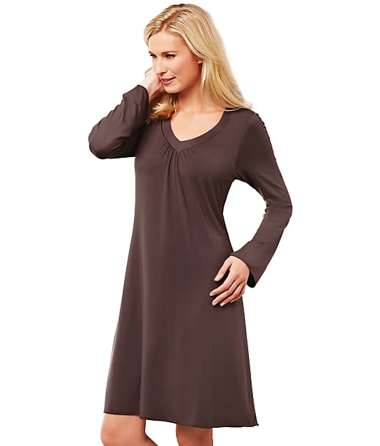 DYLH Women Cotton Nightgown with Shelf Bra Removable Pads Sleepwear Chemise  with Built in Bra Slip Under Dress 
