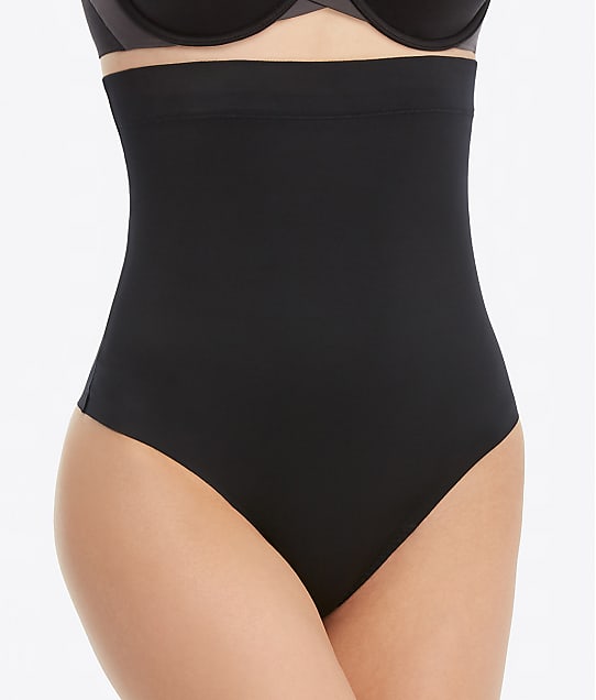 SPANX Suit Your Fancy High-Waist Shaping Thong in Very Black 10196R