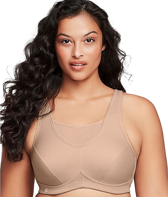Glamorise No-Bounce Cami Wire-Free Sports Bra in Cafe(Front Views) 1066