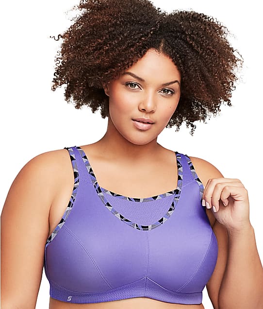 Glamorise No-Bounce Cami Wire-Free Sports Bra in Purple(Front Views) 1066
