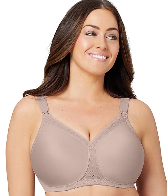 Glamorise MagicLift Seamless Wire-Free Bra in Taupe(Front Views) 1080