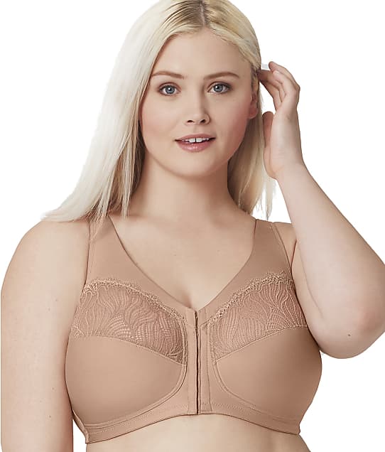 Glamorise Magiclift Natural Shape Front-Close Wire-Free Bra in Cappuccino(Front Views) 1210NEW