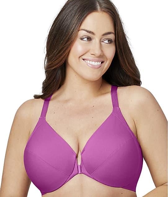 Glamorise Front-Close Smoothing Wonderwire Bra in Berry(Front Views) 1247
