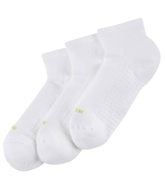 HUE Air Cushion Low-Cut Socks 3-Pack in White(Back Views) 12800