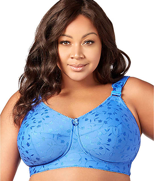 Elila Sidney Jacquard Wire-Free Bra in Cobalt Blue(Front Views) 1305F