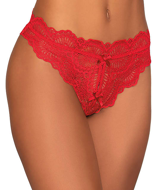 Dreamgirl Crotchless Lace Tanga in Red(Front Views) 1468