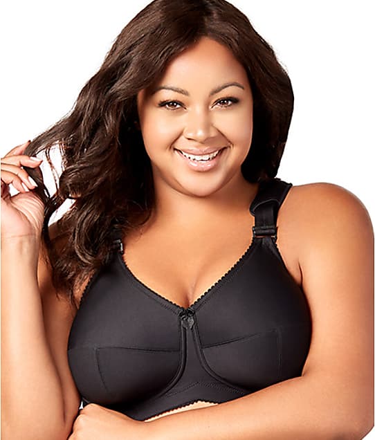 Elila Kaylee Full Coverage Wire-Free Bra in Black(Front Views) 1505